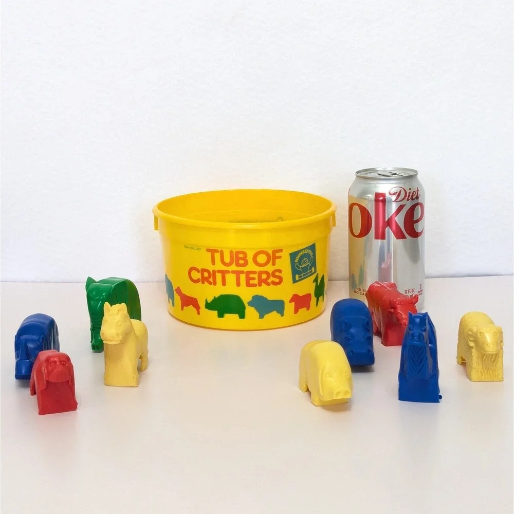 Vintage 1987 Discovery Toys Tub Of Critters 9 Zoo Farm Animals West Germany